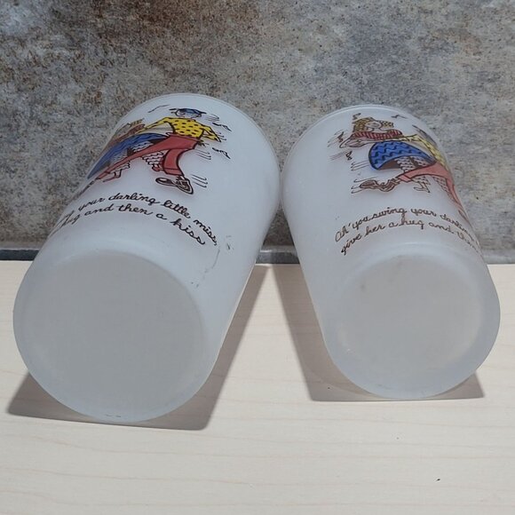 Vintage Square Dance Highball Federal Frosted Glass Tumblers Set of 2 - Picture 6 of 9
